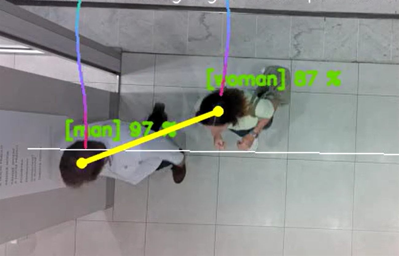 Two people linked as one group by AZ Vision detection